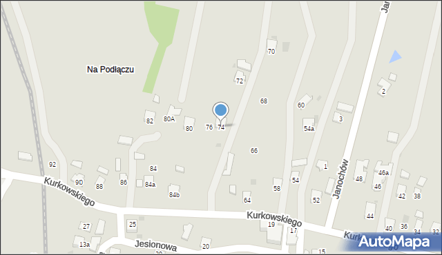 Jedlicze, Kurkowskiego Maurycego, 74, mapa Jedlicze