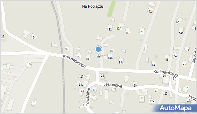 Jedlicze, Kurkowskiego Maurycego, 86, mapa Jedlicze