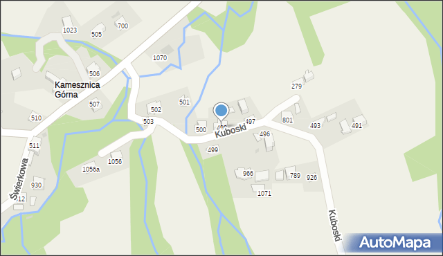 Kamesznica, Kuboski, 498, mapa Kamesznica