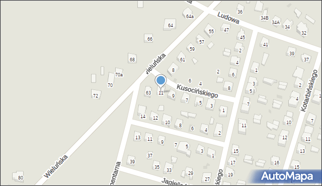 Kamieńsk, Kusocińskiego Janusza, 11, mapa Kamieńsk