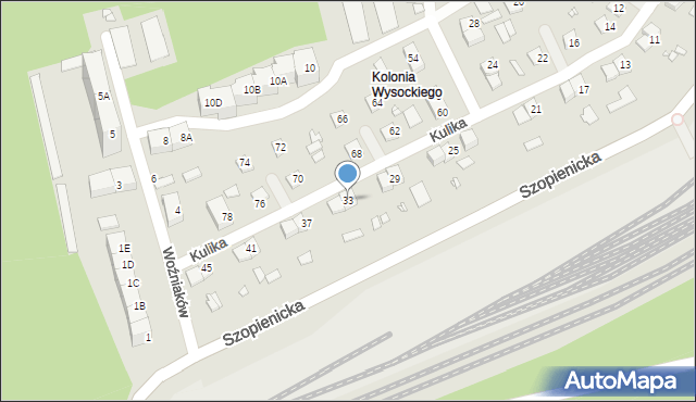 Katowice, Kulika Teodora, 33, mapa Katowic