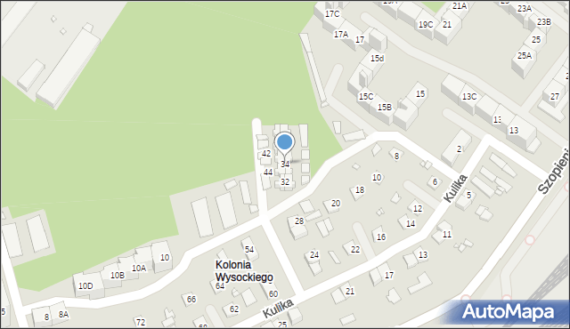 Katowice, Kulika Teodora, 34, mapa Katowic