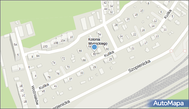 Katowice, Kulika Teodora, 62, mapa Katowic