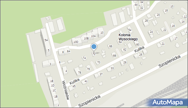 Katowice, Kulika Teodora, 72, mapa Katowic