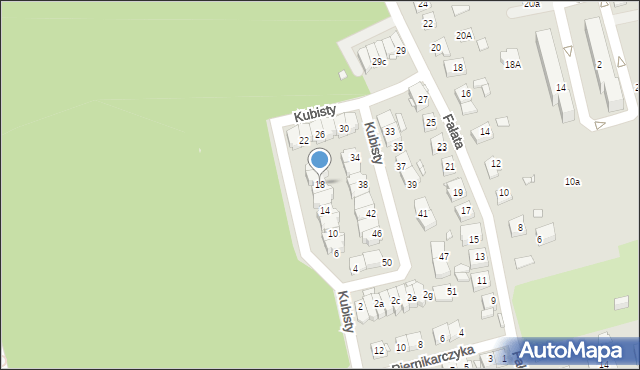 Katowice, Kubisty Stanisława, bł. ks., 18, mapa Katowic