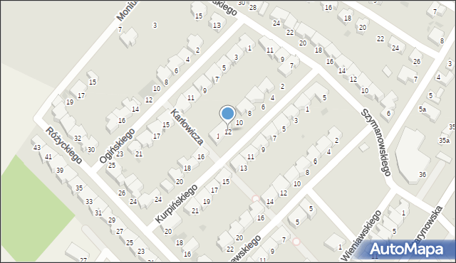 Kołobrzeg, Kurpińskiego Karola, 12, mapa Kołobrzegu