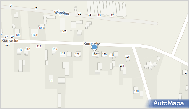 Końskowola, Kurowska, 126, mapa Końskowola