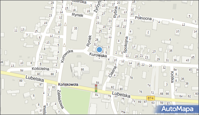 Końskowola, Kurowska, 2, mapa Końskowola
