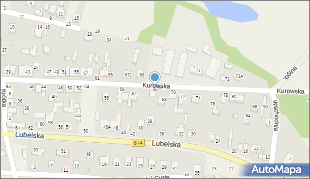 Końskowola, Kurowska, 66, mapa Końskowola