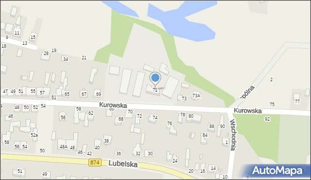 Końskowola, Kurowska, 71, mapa Końskowola