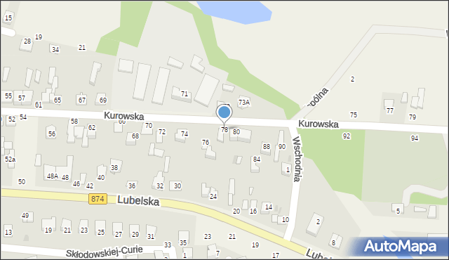 Końskowola, Kurowska, 78, mapa Końskowola