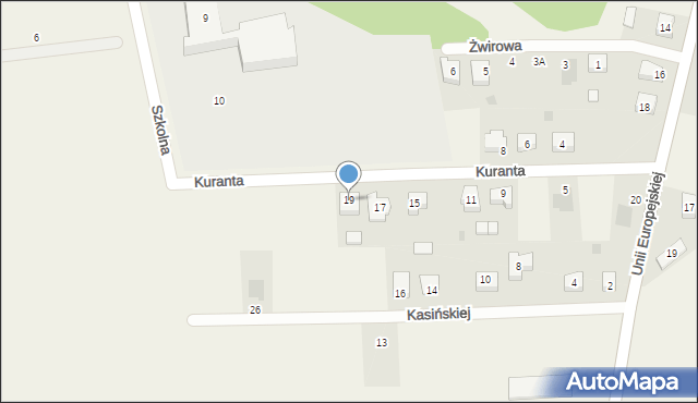 Kościelec, Kuranta St., ks., 19, mapa Kościelec