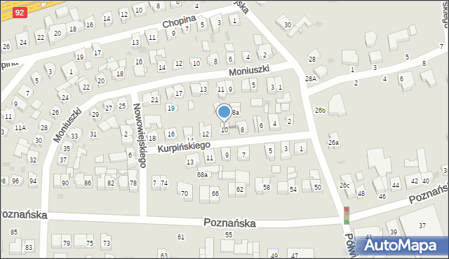 Kostrzyn, Kurpińskiego Karola, 10, mapa Kostrzyn