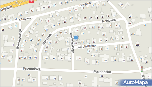 Kostrzyn, Kurpińskiego Karola, 18, mapa Kostrzyn