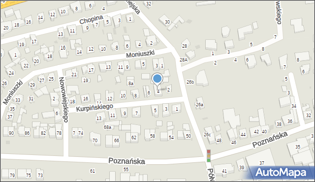 Kostrzyn, Kurpińskiego Karola, 4, mapa Kostrzyn