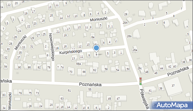 Kostrzyn, Kurpińskiego Karola, 7, mapa Kostrzyn