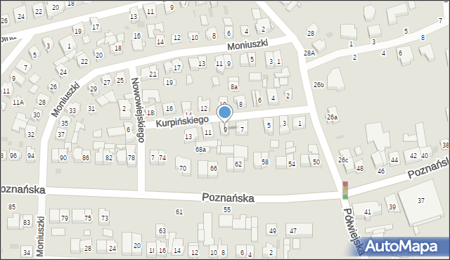 Kostrzyn, Kurpińskiego Karola, 9, mapa Kostrzyn