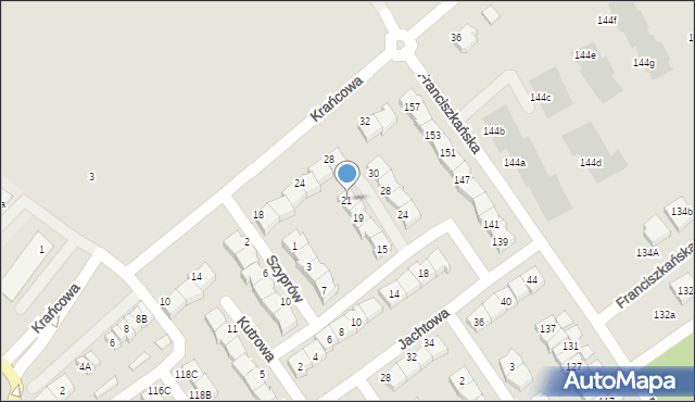 Koszalin, Kutrowa, 21, mapa Koszalina