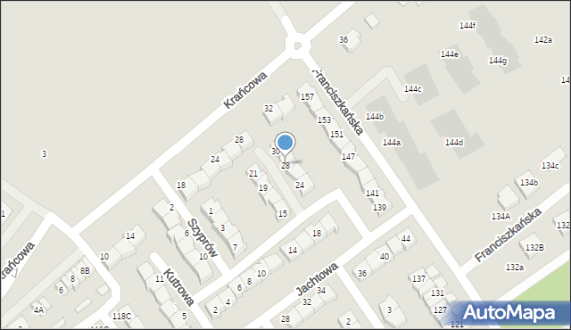 Koszalin, Kutrowa, 28, mapa Koszalina