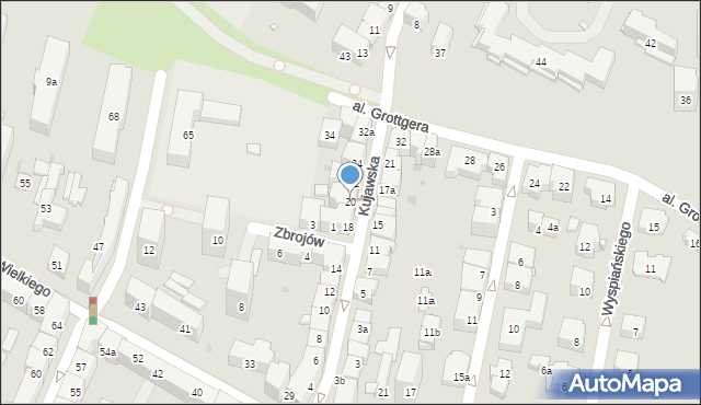 Kraków, Kujawska, 20, mapa Krakowa