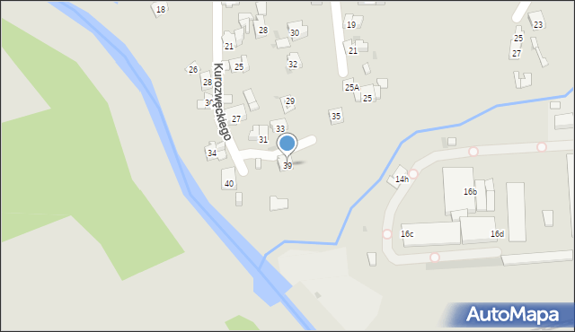 Kraków, Kurozwęckiego Dobiesława, 39, mapa Krakowa