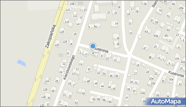 Kraków, Kustronia Józefa, 6, mapa Krakowa