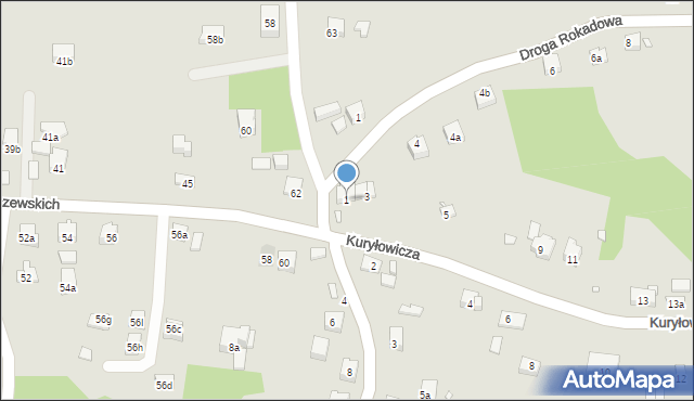 Kraków, Kuryłowicza Jerzego, 1, mapa Krakowa