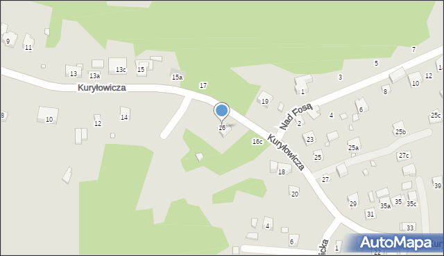 Kraków, Kuryłowicza Jerzego, 16, mapa Krakowa