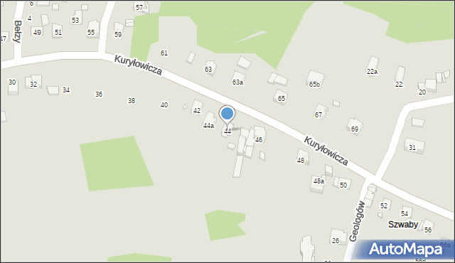 Kraków, Kuryłowicza Jerzego, 44, mapa Krakowa