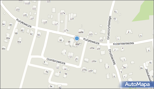 Kraków, Kuryłowicza Jerzego, 98a, mapa Krakowa