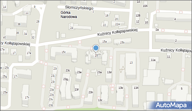 Kraków, Kuźnicy Kołłątajowskiej, 15, mapa Krakowa
