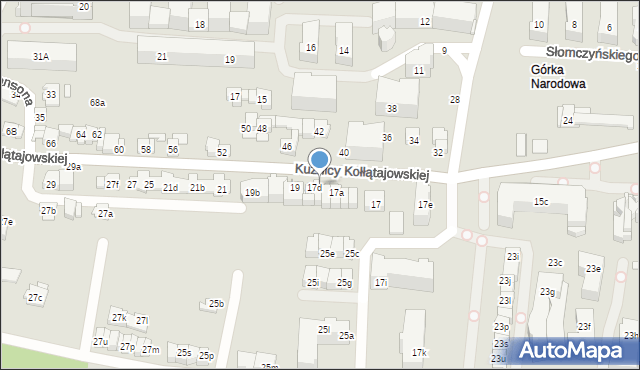 Kraków, Kuźnicy Kołłątajowskiej, 17c, mapa Krakowa