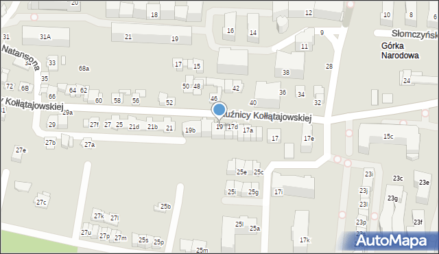 Kraków, Kuźnicy Kołłątajowskiej, 19, mapa Krakowa