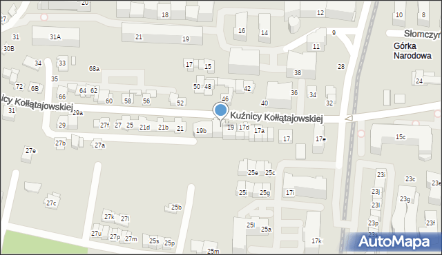 Kraków, Kuźnicy Kołłątajowskiej, 19a, mapa Krakowa