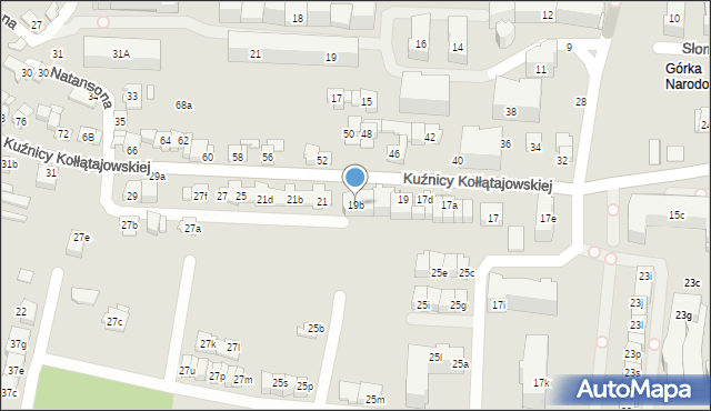Kraków, Kuźnicy Kołłątajowskiej, 19b, mapa Krakowa