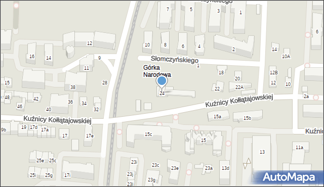 Kraków, Kuźnicy Kołłątajowskiej, 24, mapa Krakowa