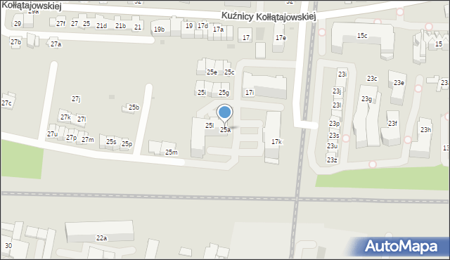 Kraków, Kuźnicy Kołłątajowskiej, 25a, mapa Krakowa