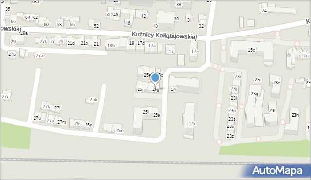 Kraków, Kuźnicy Kołłątajowskiej, 25g, mapa Krakowa