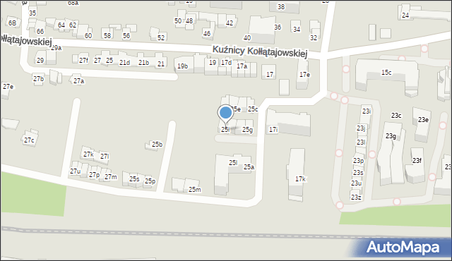Kraków, Kuźnicy Kołłątajowskiej, 25i, mapa Krakowa