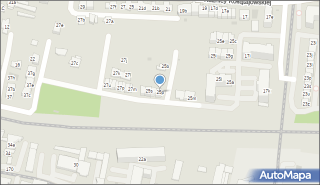 Kraków, Kuźnicy Kołłątajowskiej, 25p, mapa Krakowa