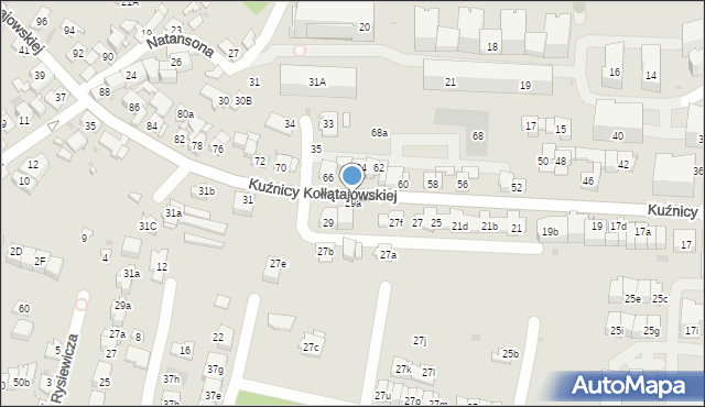 Kraków, Kuźnicy Kołłątajowskiej, 29a, mapa Krakowa