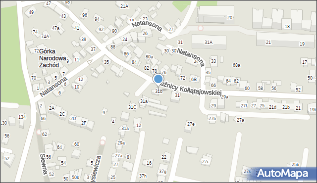 Kraków, Kuźnicy Kołłątajowskiej, 31b, mapa Krakowa