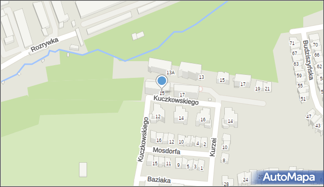 Kraków, Kuczkowskiego Mikołaja, ks., 15, mapa Krakowa