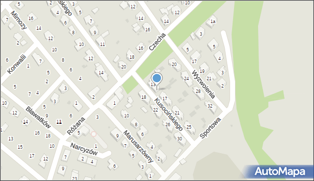 Krapkowice, Kusocińskiego Janusza, 15, mapa Krapkowice