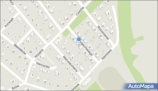Krapkowice, Kusocińskiego Janusza, 22, mapa Krapkowice