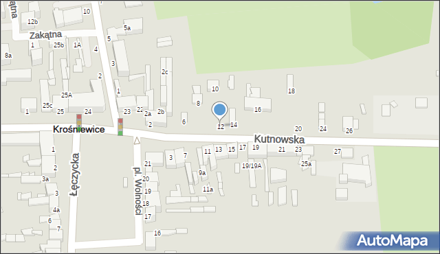Krośniewice, Kutnowska, 12, mapa Krośniewice