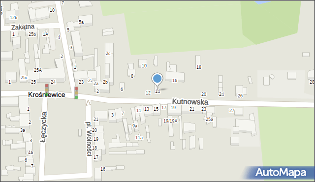 Krośniewice, Kutnowska, 14, mapa Krośniewice