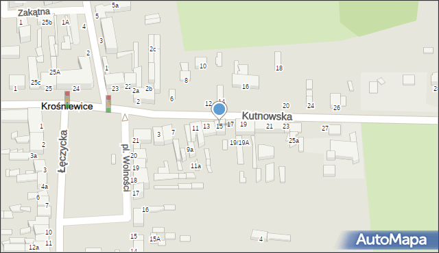 Krośniewice, Kutnowska, 15, mapa Krośniewice