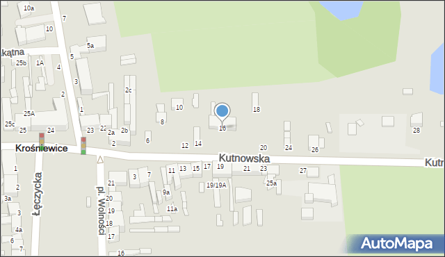 Krośniewice, Kutnowska, 16, mapa Krośniewice