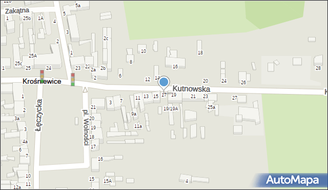 Krośniewice, Kutnowska, 17, mapa Krośniewice